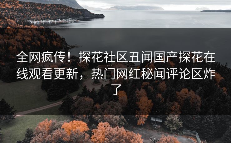 全网疯传！探花社区丑闻国产探花在线观看更新，热门网红秘闻评论区炸了  第1张