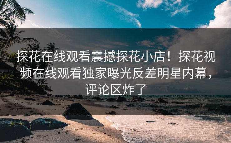 探花在线观看震撼探花小店！探花视频在线观看独家曝光反差明星内幕，评论区炸了  第1张