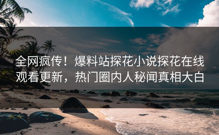 全网疯传！爆料站探花小说探花在线观看更新，热门圈内人秘闻真相大白  第1张