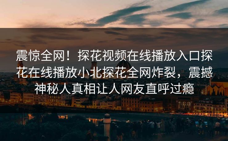 震惊全网！探花视频在线播放入口探花在线播放小北探花全网炸裂，震撼神秘人真相让人网友直呼过瘾  第1张