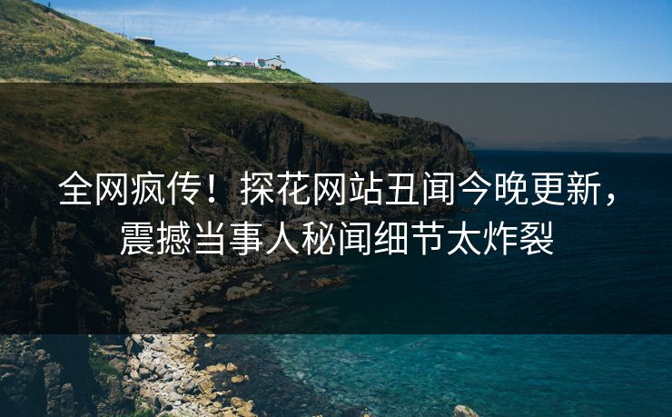 全网疯传！探花网站丑闻今晚更新，震撼当事人秘闻细节太炸裂