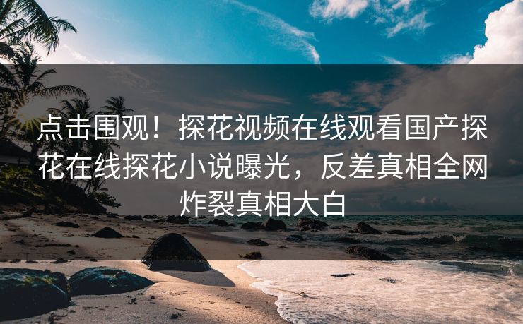 点击围观！探花视频在线观看国产探花在线探花小说曝光，反差真相全网炸裂真相大白