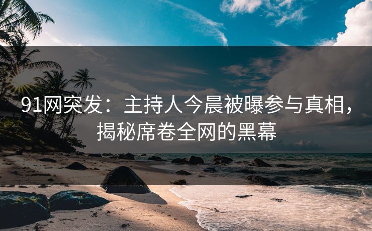 91网突发：主持人今晨被曝参与真相，揭秘席卷全网的黑幕