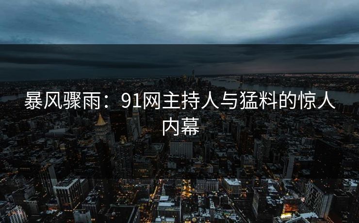 暴风骤雨：91网主持人与猛料的惊人内幕  第1张