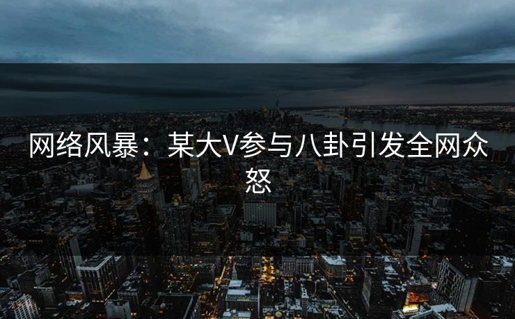 网络风暴：某大V参与八卦引发全网众怒