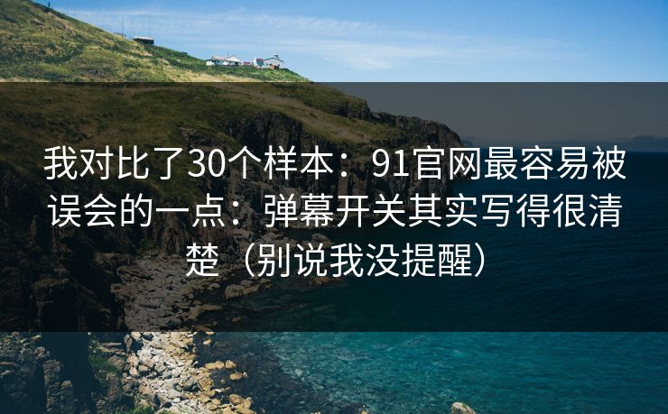 我对比了30个样本:91官网最容易被误会的一点:弹幕开关其实写得很清楚(别说我没提醒)